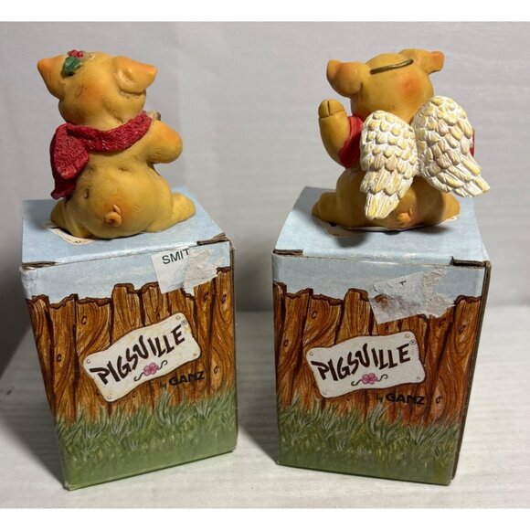 Ganz Pigsville Pig Figurines Set Of 2 Carols & Joy Collectible Pigs Christmas - Picture 5 of 8